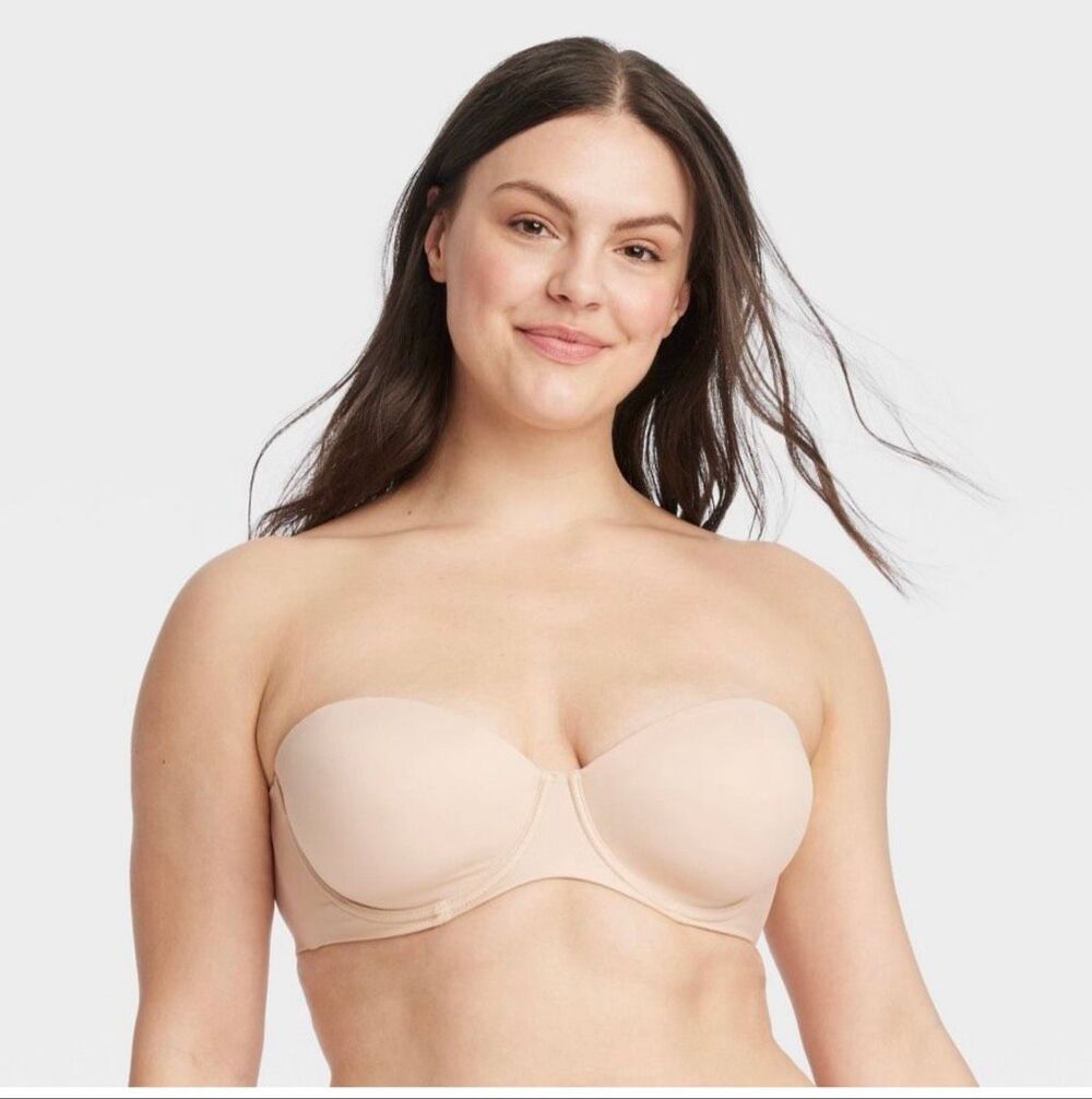 Auden Women's Lightly Lined Strapless Beige size 36C